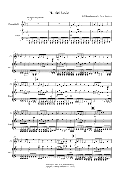 Handel Rocks! for Clarinet and Piano