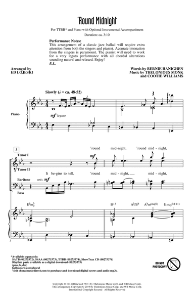 'Round Midnight (arr. Ed Lojeski)