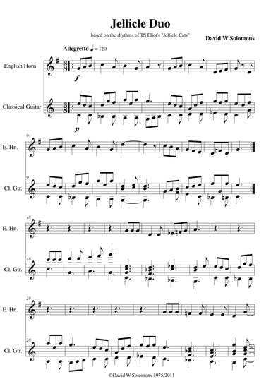 Jellicle Duo for cor anglais and guitar