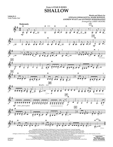 Shallow (from A Star Is Born) (arr. Larry Moore) - Violin 3 (Viola Treble Clef)