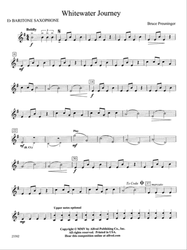 White Water Journey: E-flat Baritone Saxophone
