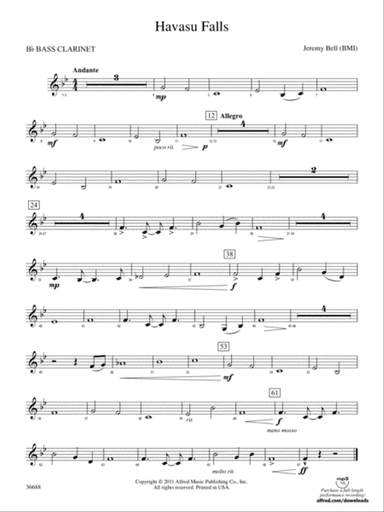 Havasu Falls: B-flat Bass Clarinet