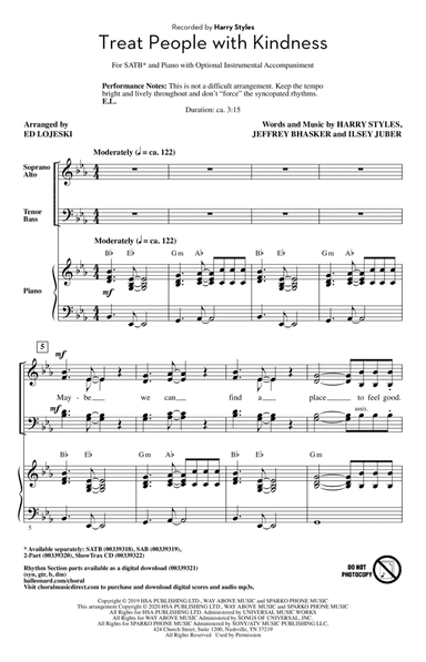 Treat People With Kindness (arr. Ed Lojeski)