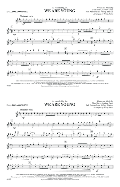 We Are Young: E-flat Alto Saxophone