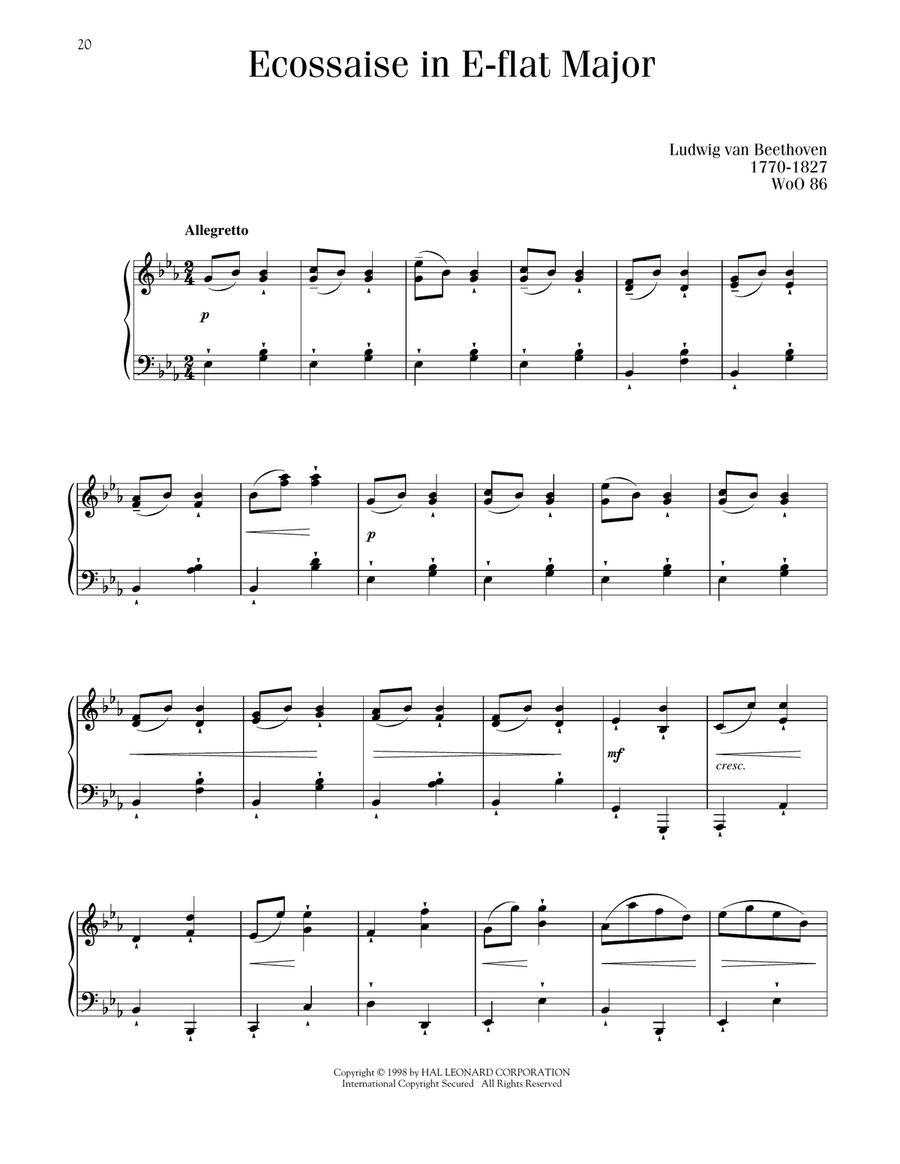 Ecossaise In E-Flat Major, WoO 86