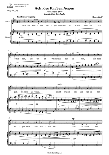 Ach, des Knaben Augen (D Major)
