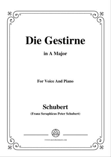 Schubert-Die Gestirne,in A Major,for Voice&Piano