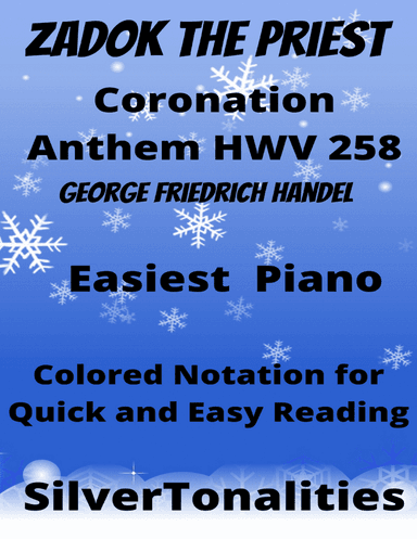 Zadok the Priest HWV 258 Easiest Piano Sheet Music with Colored Notation