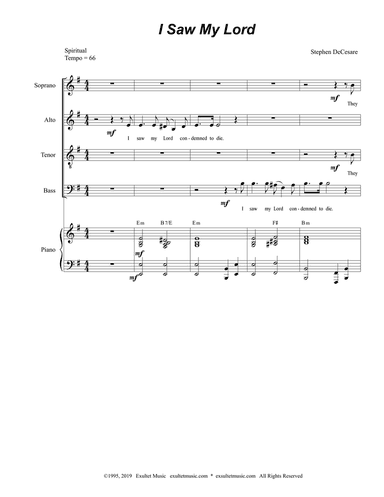 I Saw My Lord (Vocal Quartet - (SATB)
