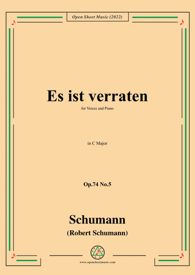 Schumann-Es ist verraten,Op.74 No.5,in C Major