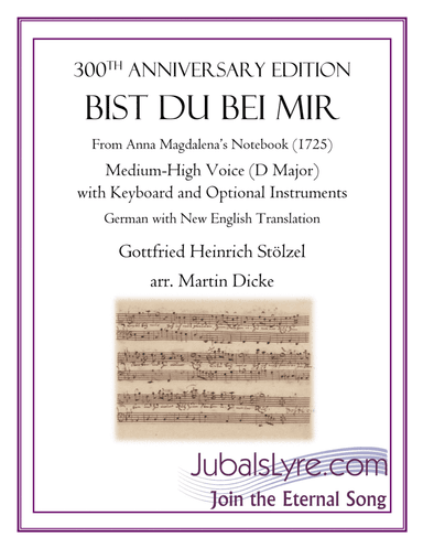Bist du bei mir (Medium-High Voice and Keyboard with Optional Instruments)