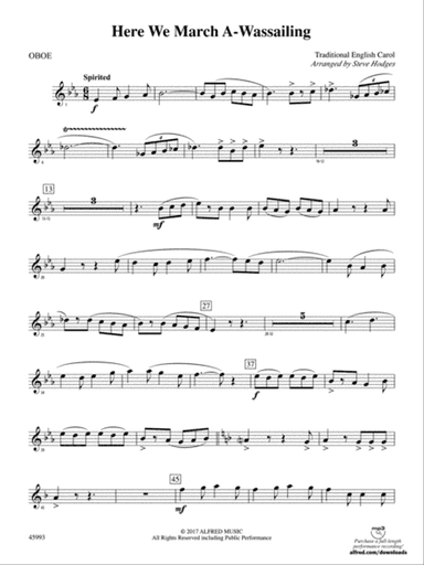 Here We March A-Wassailing: Oboe