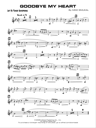 Goodbye My Heart: B-flat Tenor Saxophone