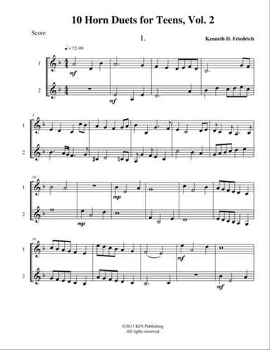 10 Horn Duets for Teens, Vol. 2