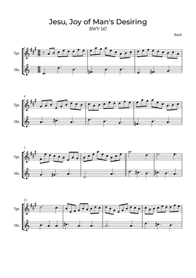 Jesu, Joy of Man's Desiring - Trumpet and Horn