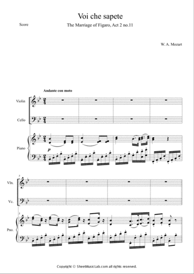 Voi che sapete (The Marriage of Figaro, Act 2 no.11)