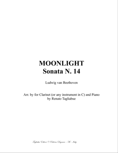 MOONLIGHT SONATA - Arr for Clarinet (or any instr. in Bb) and Piano.