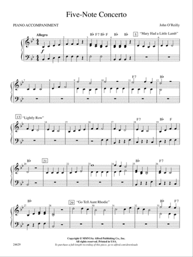 Five-Note Concerto: Piano Accompaniment