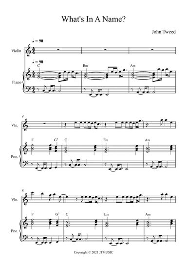 What's In A Name - Violin and Piano