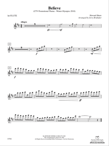 Believe (Winter Olympics 2010): Flute