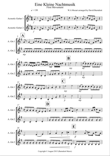 Eine Kleine Nachtmusik (1st movement) for Guitar