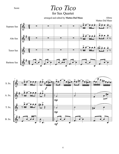 TICO TICO - Sax Quartet