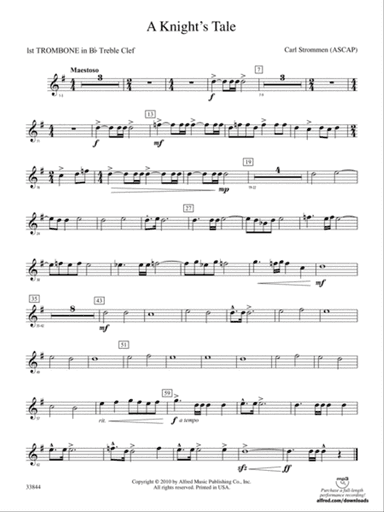 A Knight's Tale: (wp) 1st B-flat Trombone T.C.
