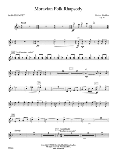 Moravian Folk Rhapsody: 1st B-flat Trumpet