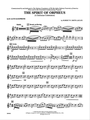 The Spirit of Orpheus (A Sinfonian Celebration): E-flat Alto Saxophone