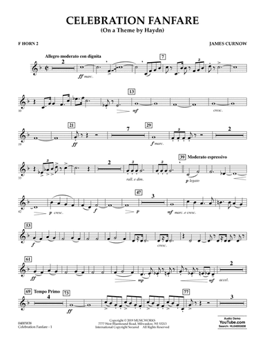 Celebration Fanfare (On a Theme by Haydn) - F Horn 2