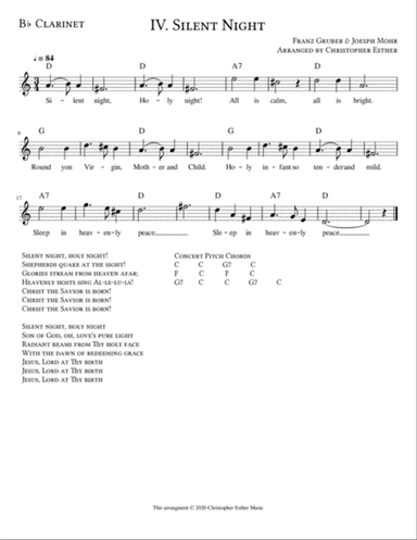Silent Night for Clarinet