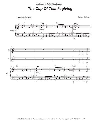 The Cup Of Thanksgiving (Vocal Quartet - (SATB)