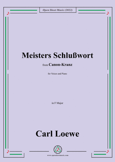 Loewe-Meisters Schlußwort,in F Major
