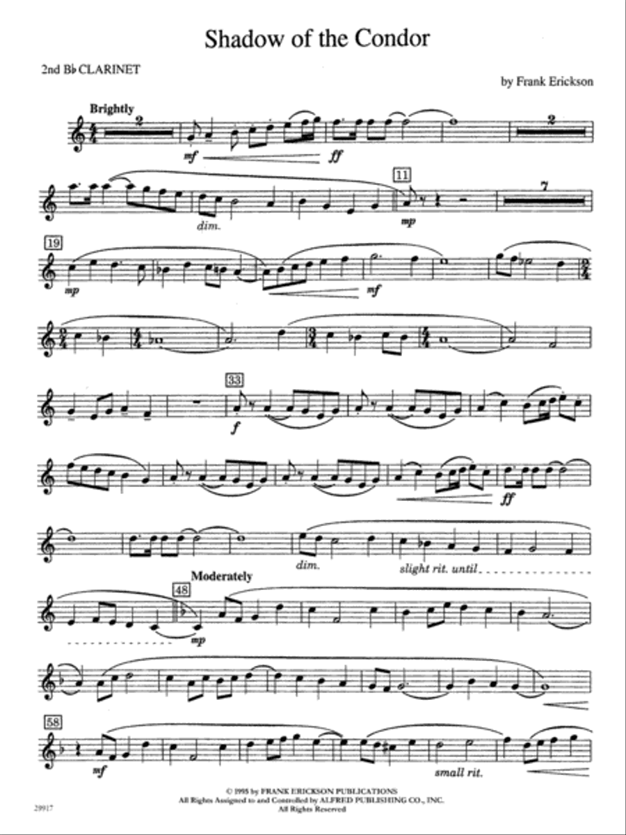 Shadow of the Condor: 2nd B-flat Clarinet
