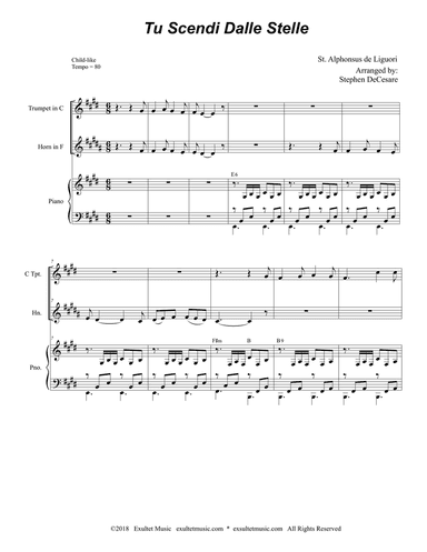 Tu Scendi Dalle Stelle (Duet for C-Trumpet and French Horn)