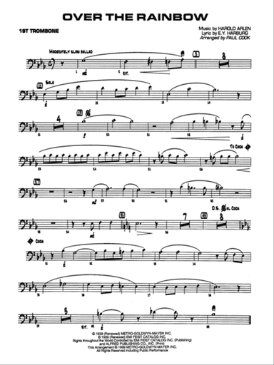 Over the Rainbow: 1st Trombone
