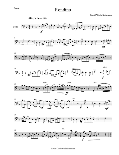 Rondino for solo cello