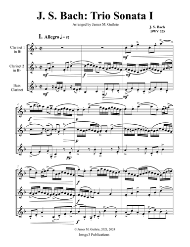 BACH: Six Trio Sonatas BWV 525-530 for Clarinet Trio