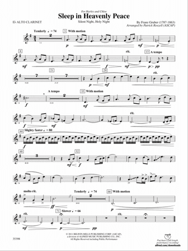 Sleep in Heavenly Peace: (wp) E-flat Alto Clarinet