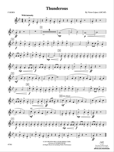 Thunderous: 1st F Horn