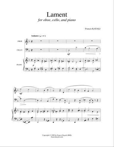 Lament for oboe, cello, and piano