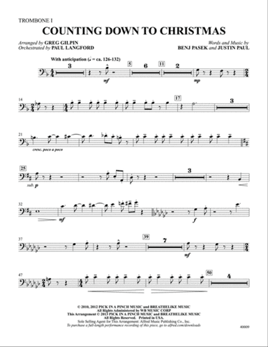 Counting Down to Christmas (from A Christmas Story: The Musical): 1st Trombone