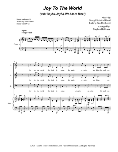 Joy To The World (with "Joyful, Joyful, We Adore Thee") (for SAB)