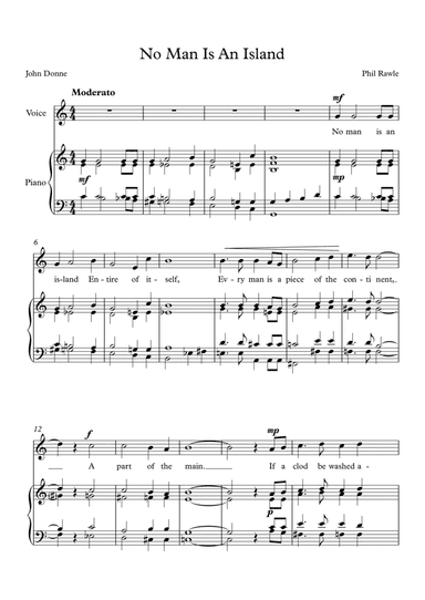 No Man Is An Island - Vocal Solo