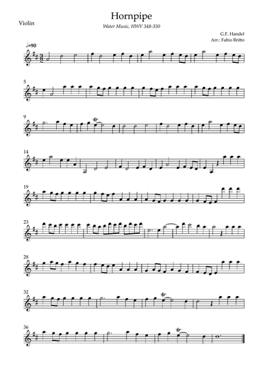 Hornpipe (G.F. Handel HWV 348-350) for Violin Solo