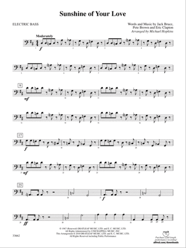 Sunshine of Your Love: Electric Bass