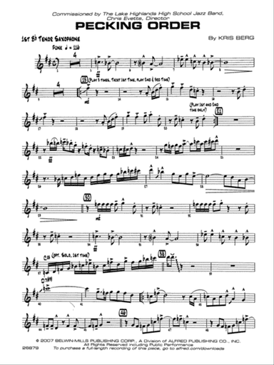 Pecking Order: B-flat Tenor Saxophone