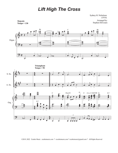 Lift High The Cross (Duet for Soprano and Alto Saxophone)