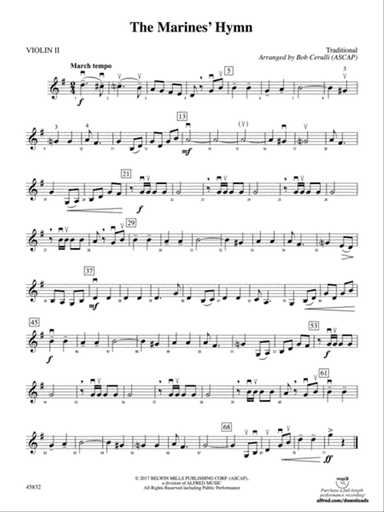 The Marines' Hymn: 2nd Violin