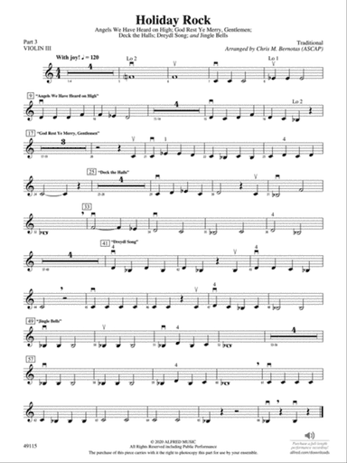 Holiday Rock: Part 3 - Violin I
